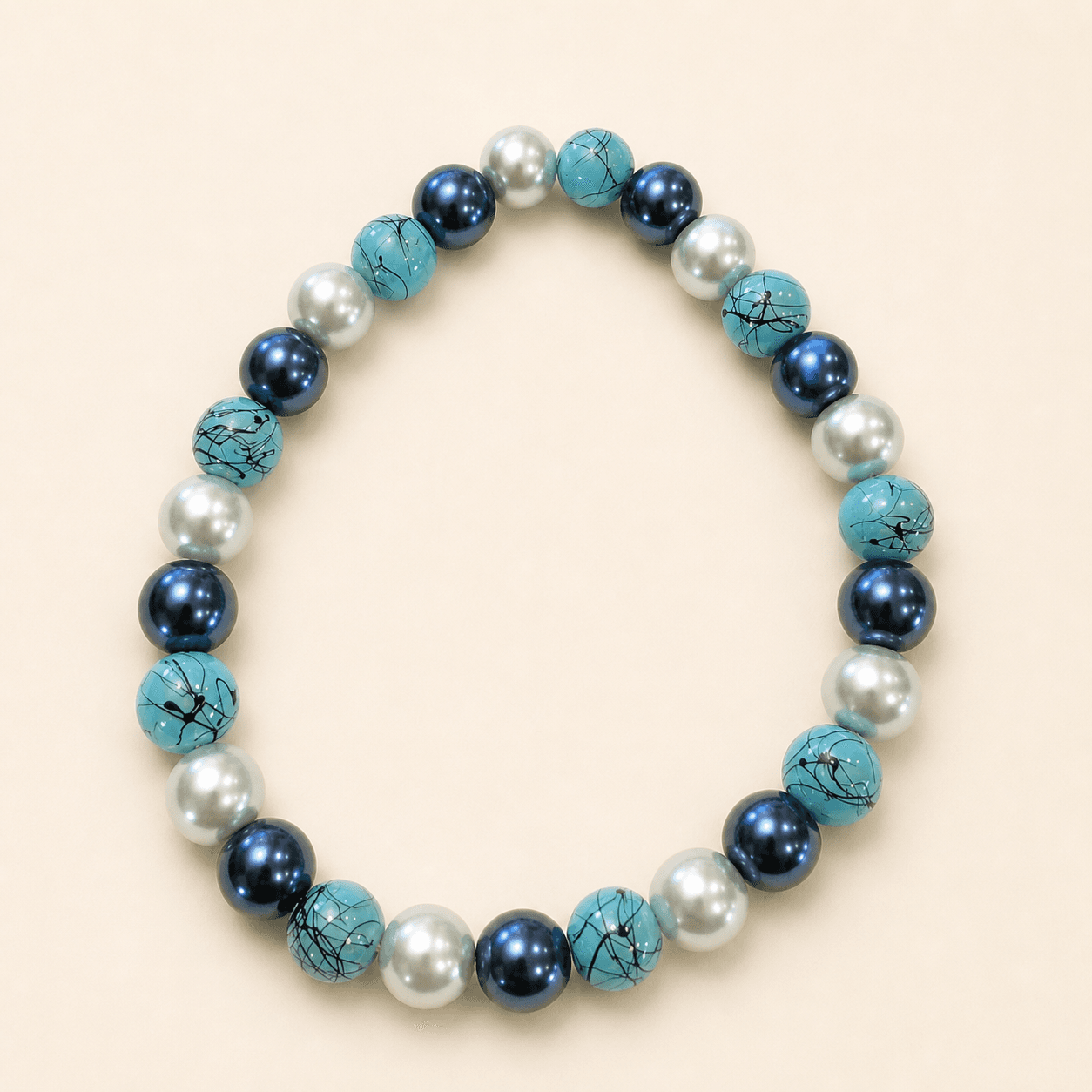 Aqua Splash Pearl handmade beaded bracelet