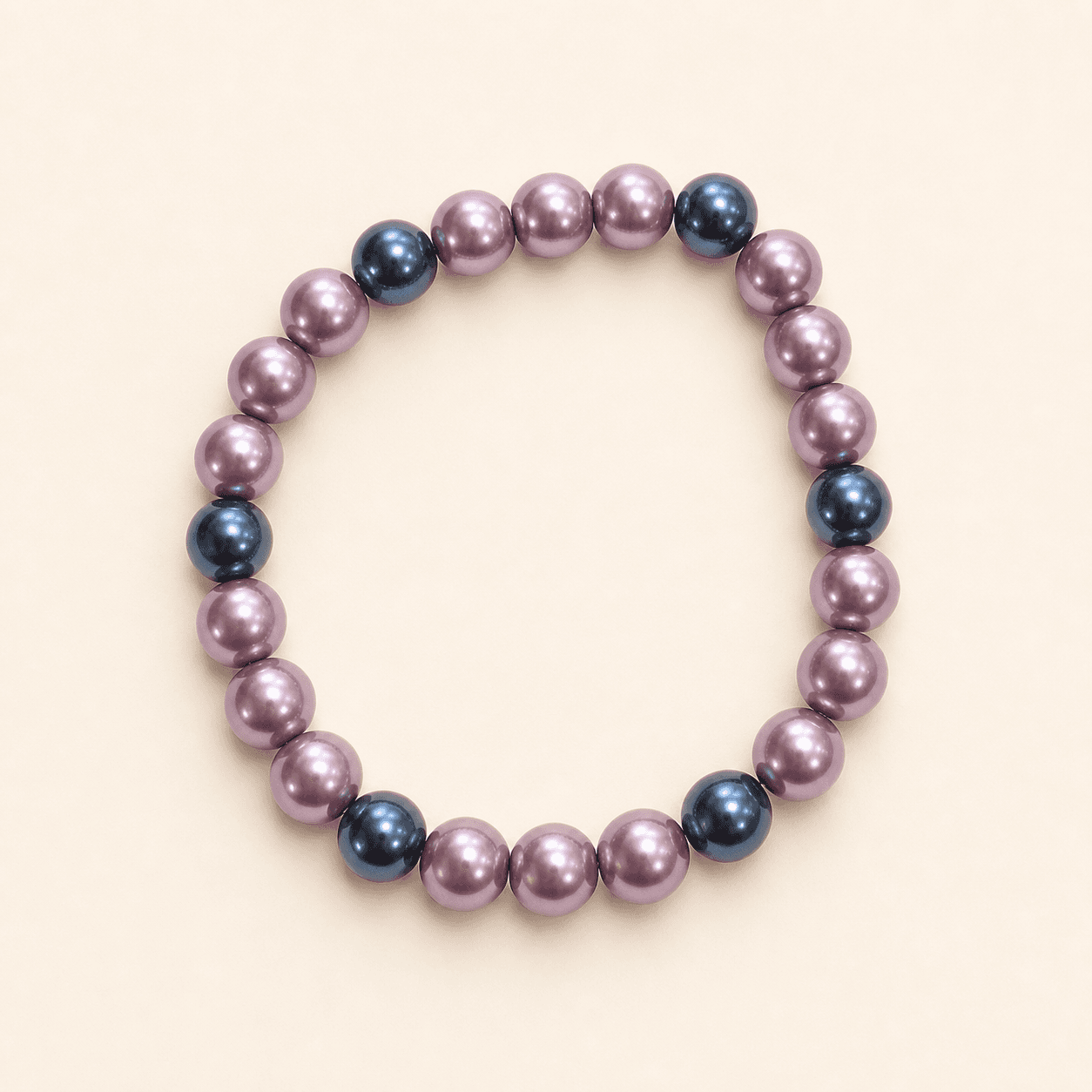 Lavender Midnight Pearl handmade beaded bracelet