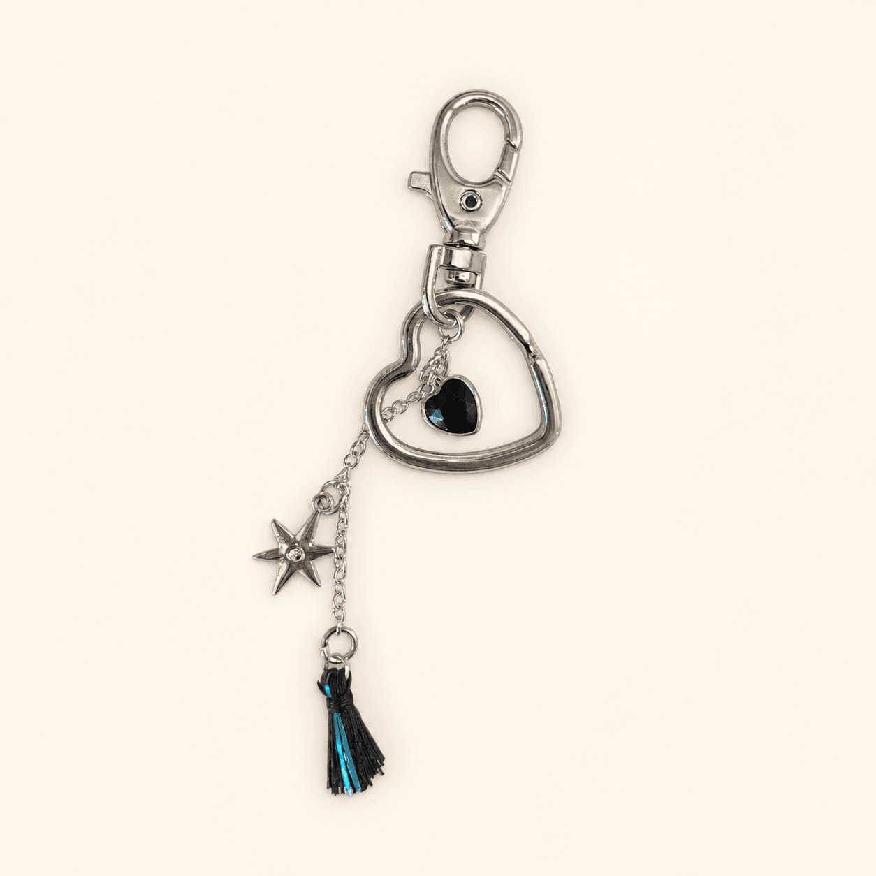 Midnight Heart Keychain handmade keychain