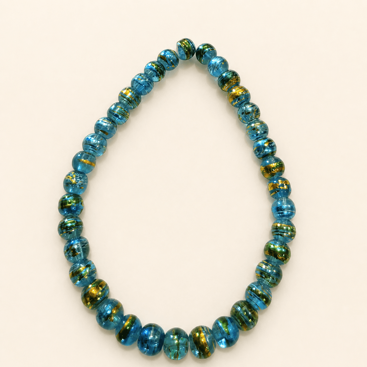 Ocean Gold Glass handmade beaded bracelet