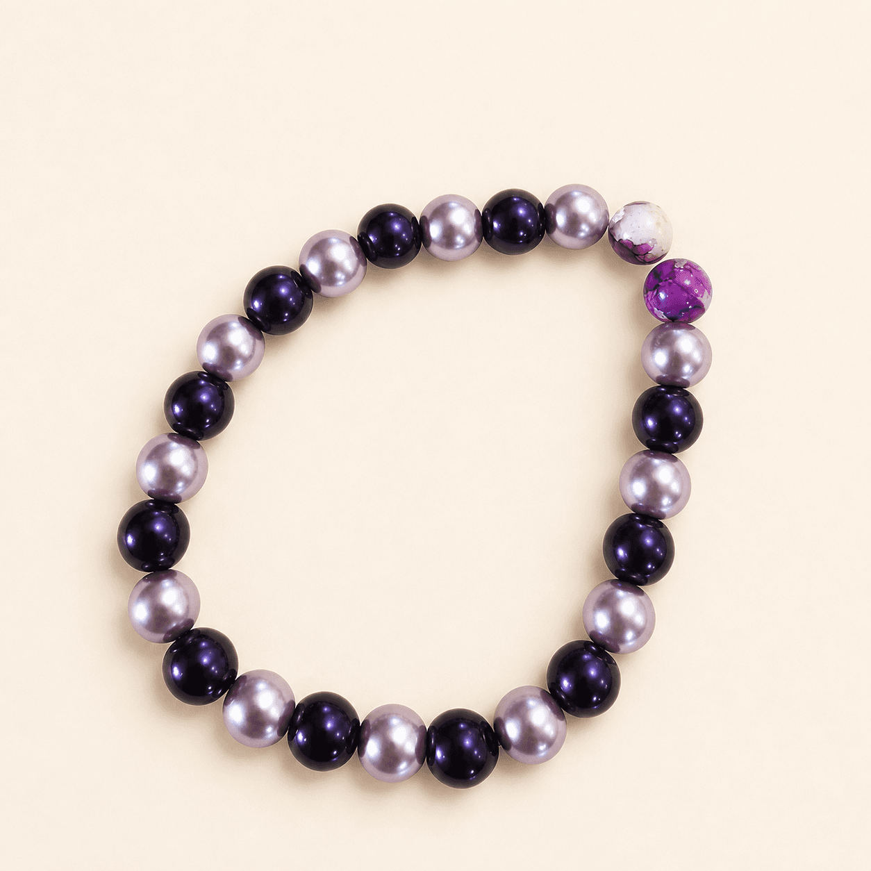 Purple Blossom Pearl handmade beaded bracelet